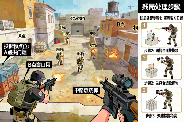CSGO投掷物高清点位与残局处理教学画面