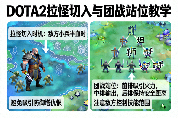 DOTA2拉怪切入时机与团战站位教学画面